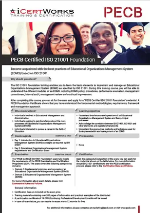 ISO 21001 Foundation Training-Brochure