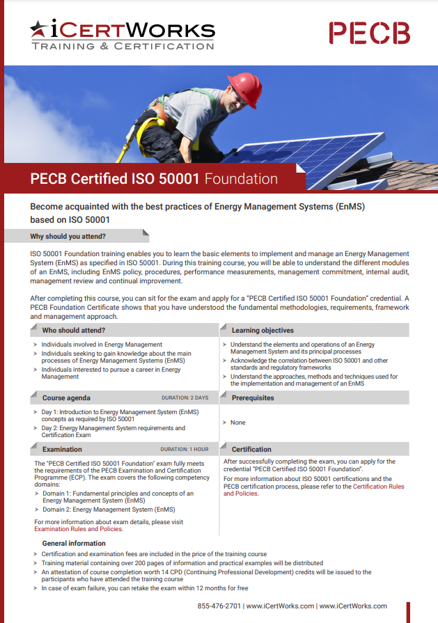 ISO 50001 Energy Management System Foundation Training-Brochure